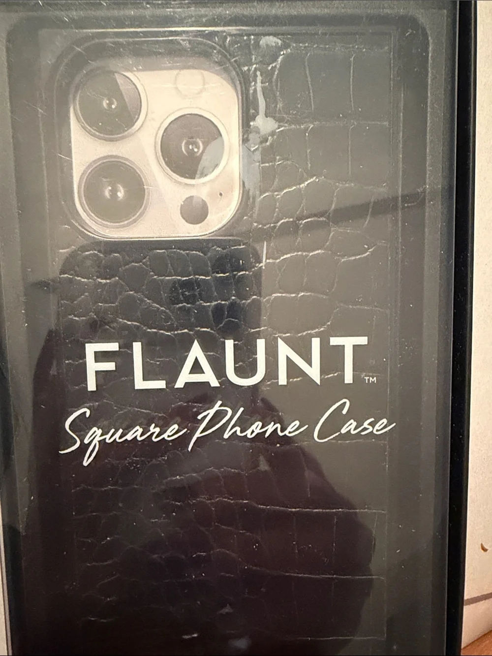 iPhone 14 Pro Max Black Croc-Texture Protective Phone Case